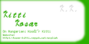 kitti kosar business card